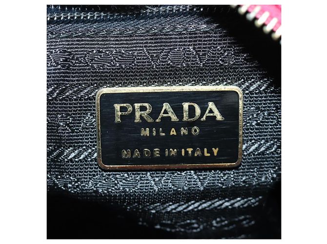 PRADA Borsa a Spalla con Catena Nylon Rosa Oro Auth 166995A D'oro - vista 17