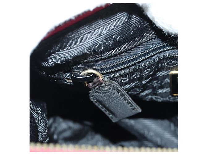 PRADA Borsa a Spalla con Catena Nylon Rosa Oro Auth 166995A D'oro - vista 21