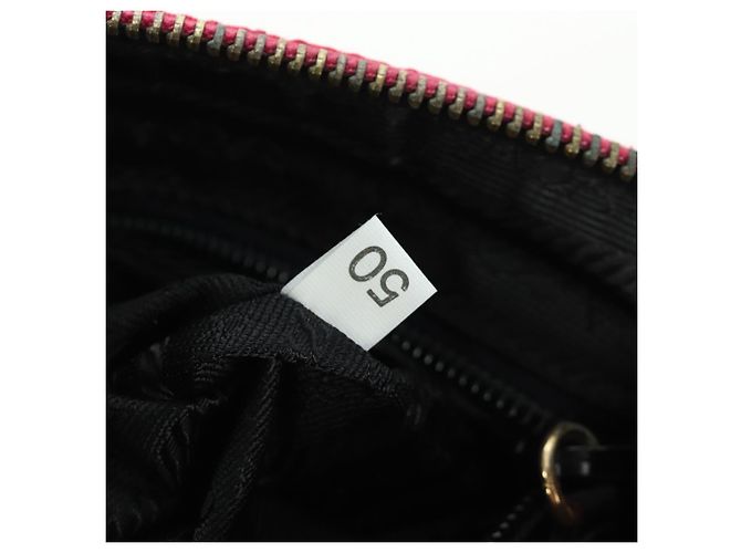 PRADA Borsa a Spalla con Catena Nylon Rosa Oro Auth 166995A D'oro - vista 23