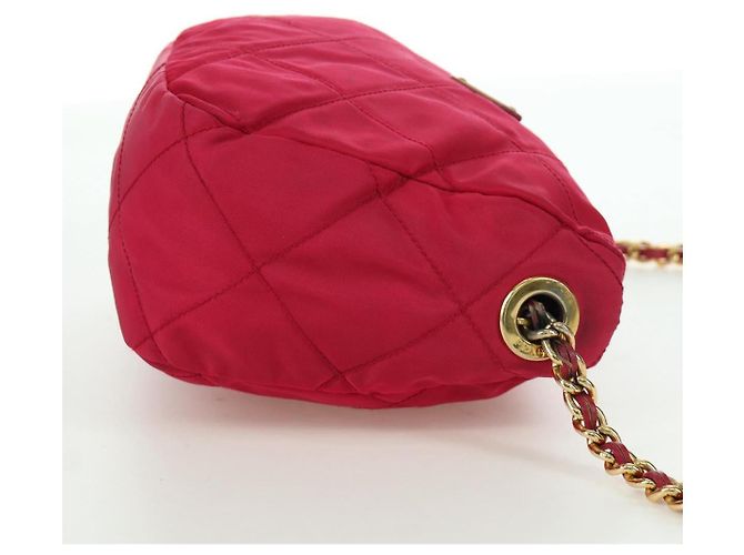 PRADA Borsa a Spalla con Catena Nylon Rosa Oro Auth 166995A D'oro - vista 5