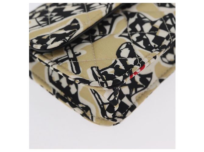 CHANEL Mini Matelassé 12 Pochette a Catena Spalla Satin Beige Oro CC Auth 171471SAM D'oro - vista 11