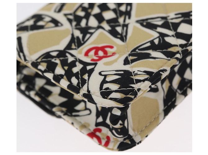 CHANEL Mini Matelassé 12 Pochette a Catena Spalla Satin Beige Oro CC Auth 171471SAM D'oro - vista 13