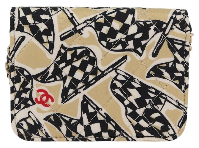 CHANEL Mini Matelassé 12 Pochette a Catena Spalla Satin Beige Oro CC Auth 171471SAM D'oro - vista 3