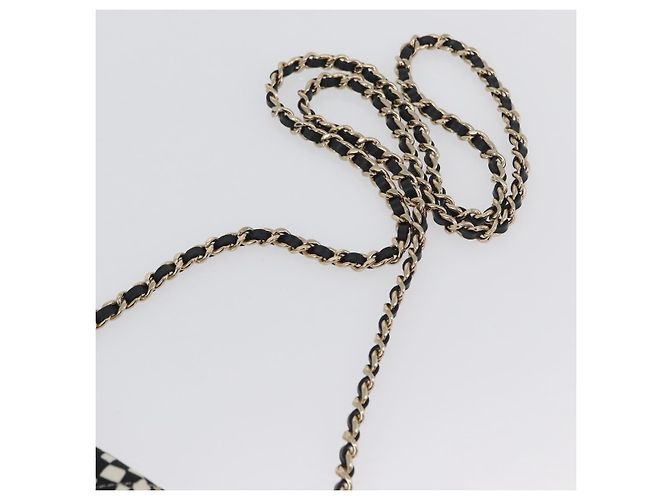 CHANEL Mini Matelassé 12 Pochette a Catena Spalla Satin Beige Oro CC Auth 171471SAM D'oro - vista 8
