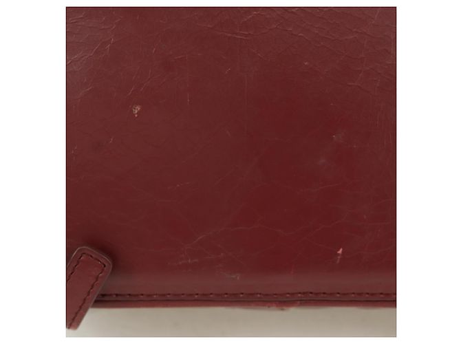 CHANEL Matelasse Chain Backpack Leather Bordeaux Silver CC Auth 172627A Silvery Dark red - view 11