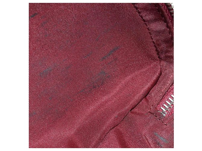 CHANEL Matelasse Chain Backpack Leather Bordeaux Silver CC Auth 172627A Silvery Dark red - view 19