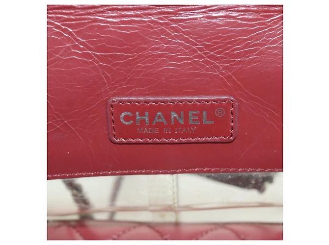 CHANEL Matelasse Chain Backpack Leather Bordeaux Silver CC Auth 172627A Silvery Dark red - view 26