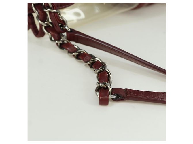 CHANEL Matelasse Chain Backpack Leather Bordeaux Silver CC Auth 172627A Silvery Dark red - view 8