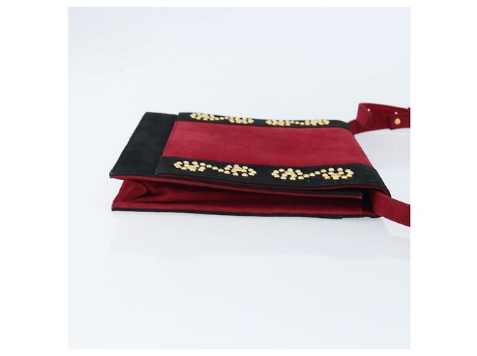 SAINT LAURENT Borsa a Spalla Camoscio Bordeaux Oro Auth 172534 D'oro Bordò - vista 4