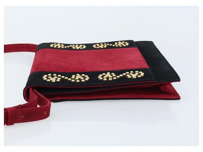 SAINT LAURENT Borsa a Spalla Camoscio Bordeaux Oro Auth 172534 D'oro Bordò - vista 5