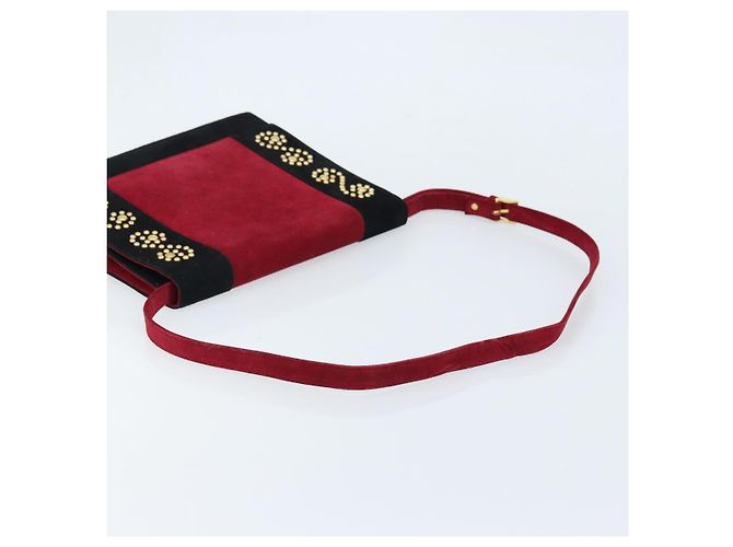 SAINT LAURENT Borsa a Spalla Camoscio Bordeaux Oro Auth 172534 D'oro Bordò - vista 7