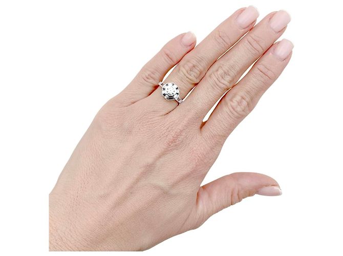 Autre Marque Anello Mellerio in platino e diamanti. - vista 6