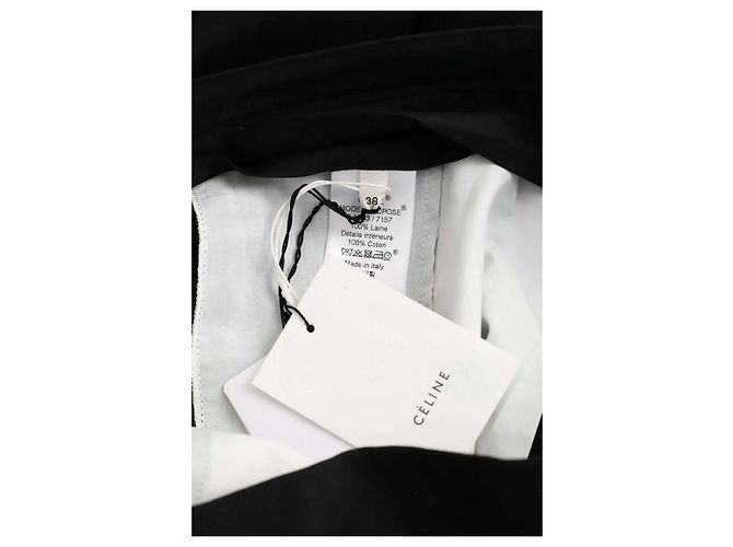 Céline Calça reta de lã preta Preto - vista 6