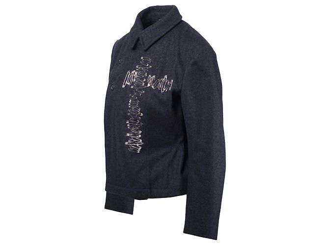 Comme Des Garcons Comme des Garçons Pins Cross Wool Jacket Grey Dark red - view 2