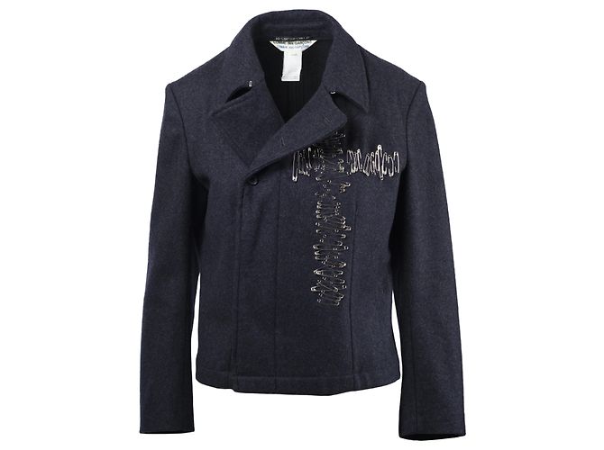 Comme Des Garcons Comme des Garçons Pins Cross Wool Jacket Grey Dark red - view 4