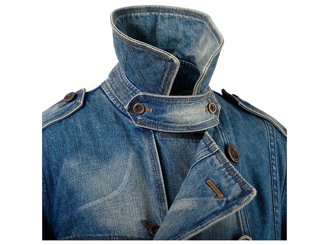 Autre Marque Abrigo trench de denim azul lavado Junya Watanabe Comme des Garçons - vista 5