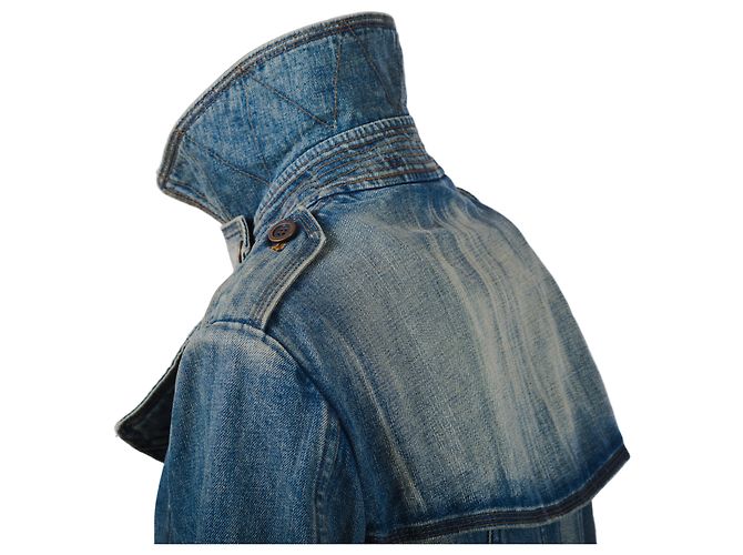 Autre Marque Abrigo trench de denim azul lavado Junya Watanabe Comme des Garçons - vista 7