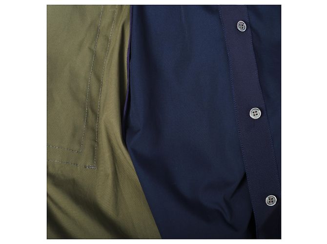 Camicia-Cappotto Ibrido Docking Sacai Blu - vista 12