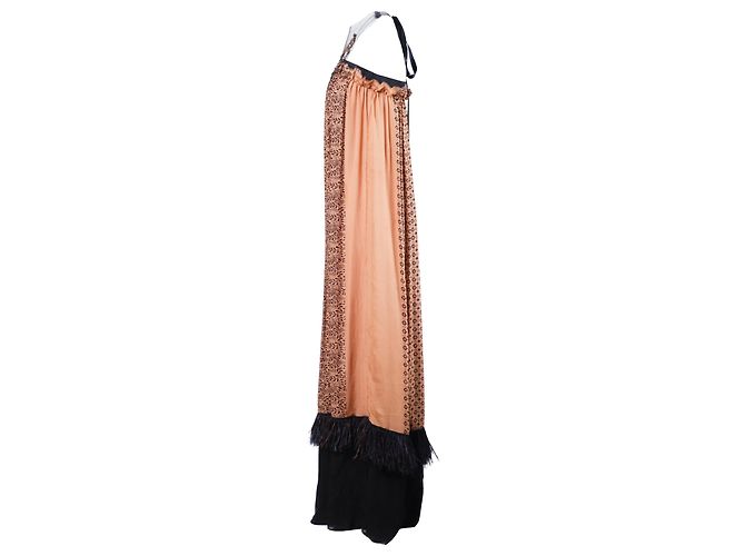Vestido de seda estampada sem alças com detalhe em joia Lanvin - vista 3