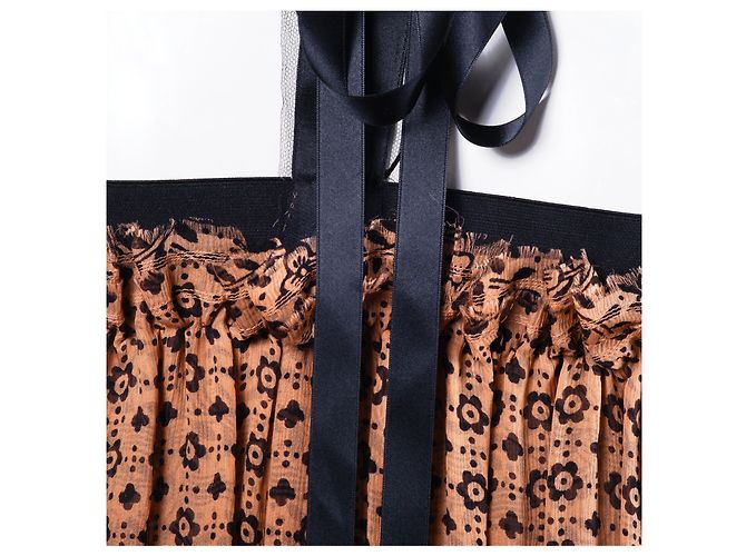 Vestido de seda estampada sem alças com detalhe em joia Lanvin - vista 9