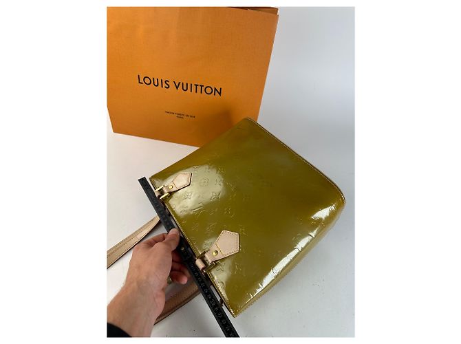 Vintage Louis Vuitton Vernis Lederhandtasche grün - Ansicht 11