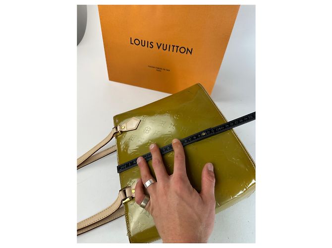 Vintage Louis Vuitton Vernis Lederhandtasche grün - Ansicht 12