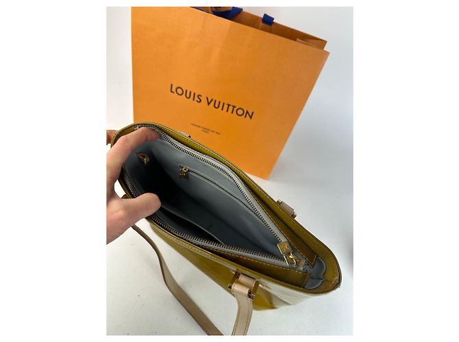Vintage Louis Vuitton Vernis Lederhandtasche grün - Ansicht 4