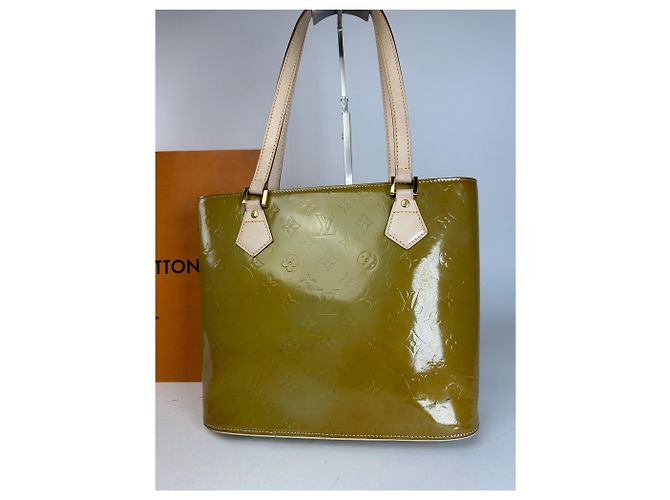Vintage Louis Vuitton Vernis Lederhandtasche grün - Ansicht 8