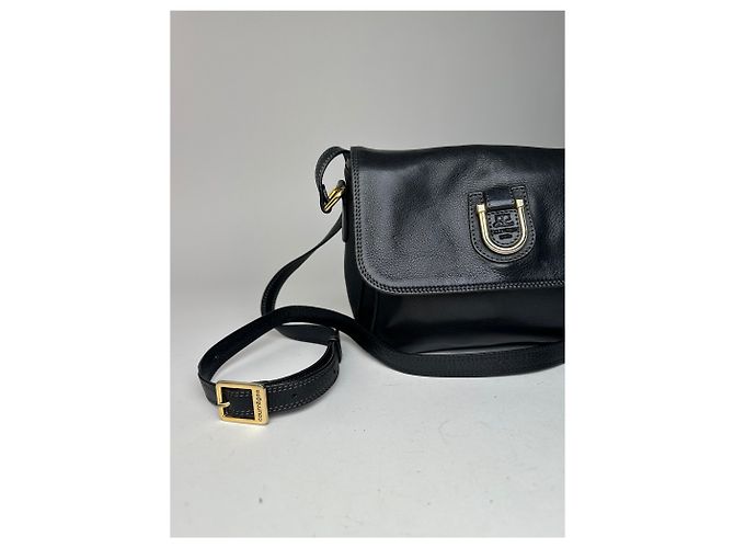 Vintage Courreges Schultertasche aus Leder schwarz - Ansicht 13