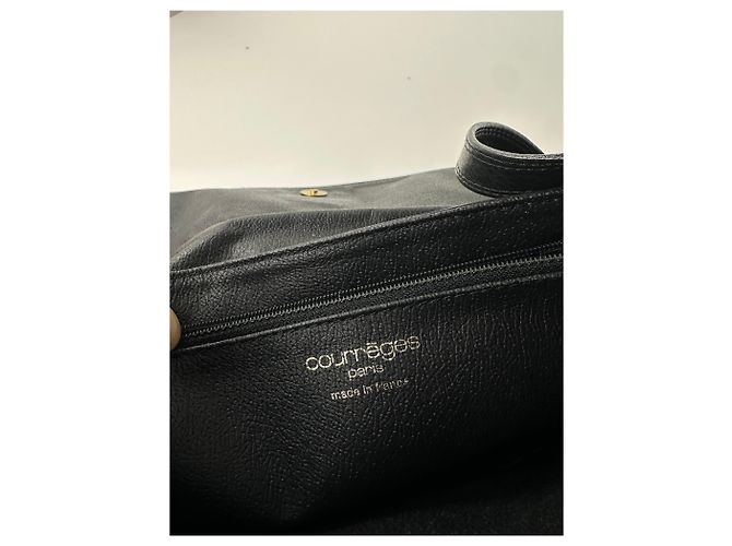 Vintage Courreges Schultertasche aus Leder schwarz - Ansicht 6