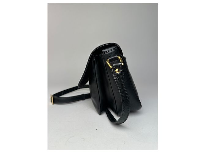 Vintage Courreges Schultertasche aus Leder schwarz - Ansicht 7
