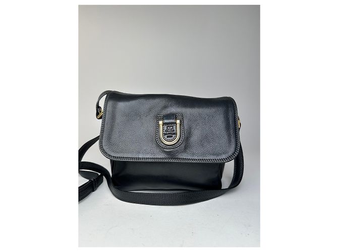 Vintage Courreges Schultertasche aus Leder schwarz - Ansicht 8