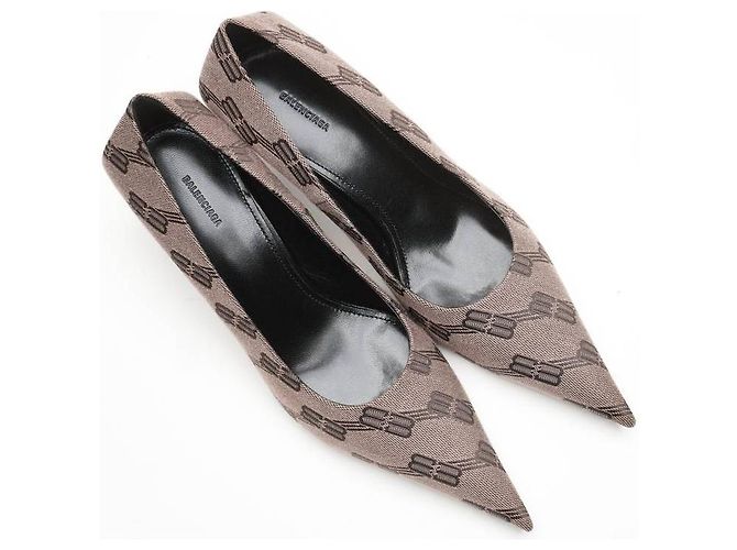 Décolleté Balenciaga BB Monogram Marrone Taglia 36 - vista 3