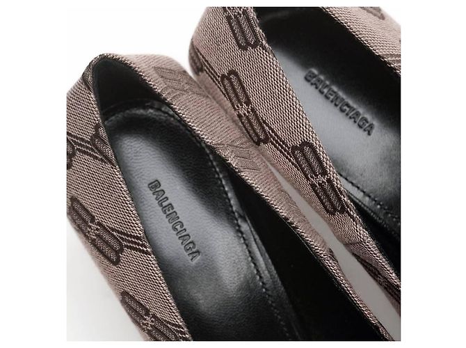 Décolleté Balenciaga BB Monogram Marrone Taglia 36 - vista 5