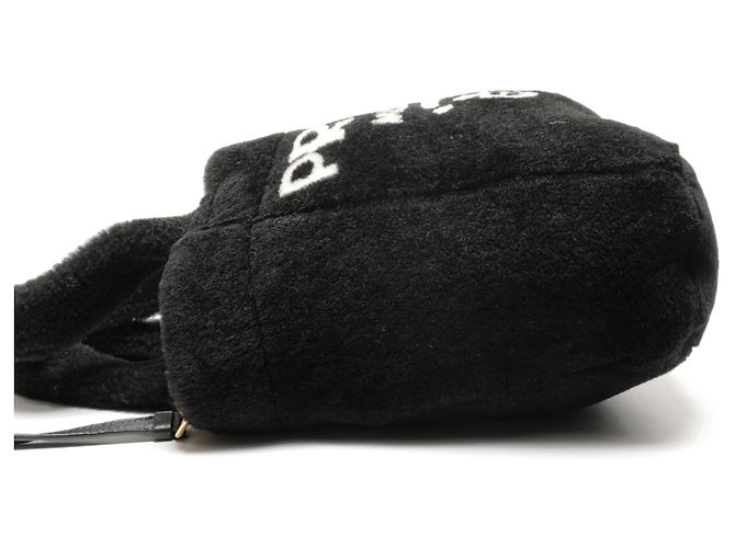 Borsa 2 in 1 in shearling e pelliccia di pecora con logo Prada Nero - vista 5