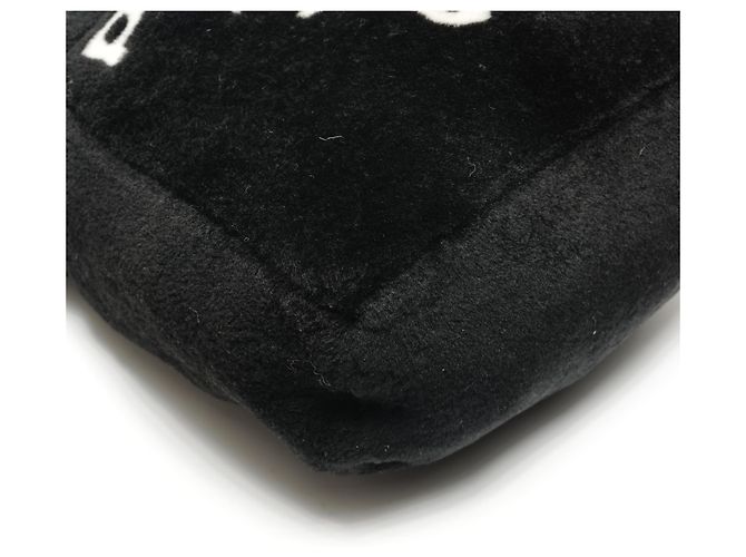 Borsa 2 in 1 in shearling e pelliccia di pecora con logo Prada Nero - vista 7