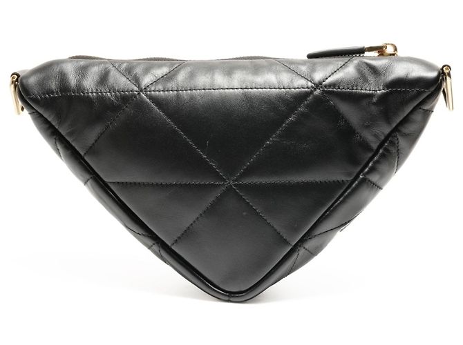Bolsa de ombro em couro nappa acolchoado em triângulo Prada Preto - vista 2