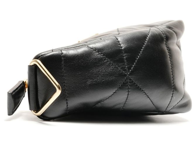 Bolsa de ombro em couro nappa acolchoado em triângulo Prada Preto - vista 3