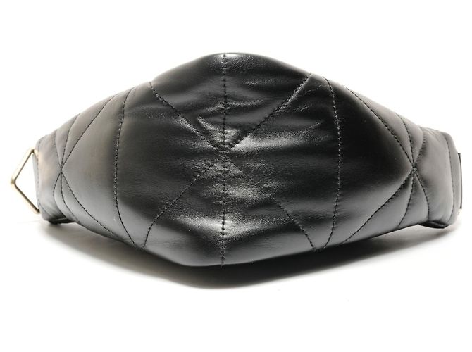 Bolsa de ombro em couro nappa acolchoado em triângulo Prada Preto - vista 7