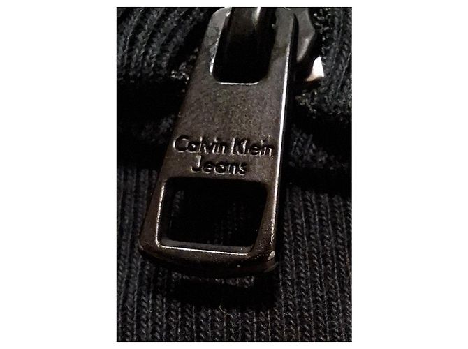 Felpa Calvin Klein Jeans nera con zip laterale Nero - vista 7