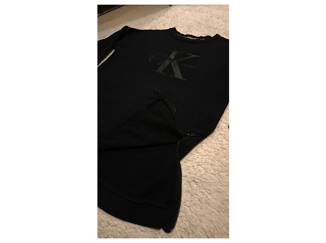 Felpa Calvin Klein Jeans nera con zip laterale Nero - vista 9