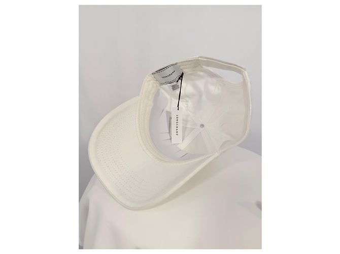 Longchamp Weiße bestickte Baumwollmütze - Ansicht 6