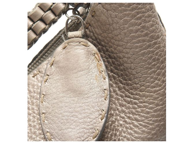 Borsa a Spalla Fendi Selleria Hobo Argento - vista 12
