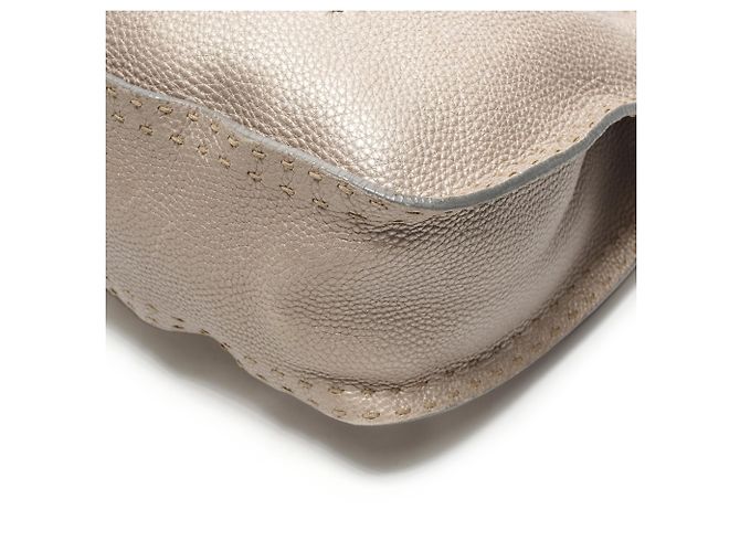 Borsa a Spalla Fendi Selleria Hobo Argento - vista 6