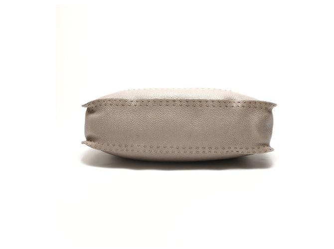 Borsa a Spalla Fendi Selleria Hobo Argento - vista 7
