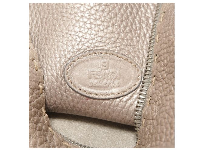 Borsa a Spalla Fendi Selleria Hobo Argento - vista 9