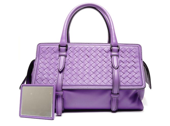 Borsa Bottega Veneta Intrecciato Monaco Porpora - vista 2
