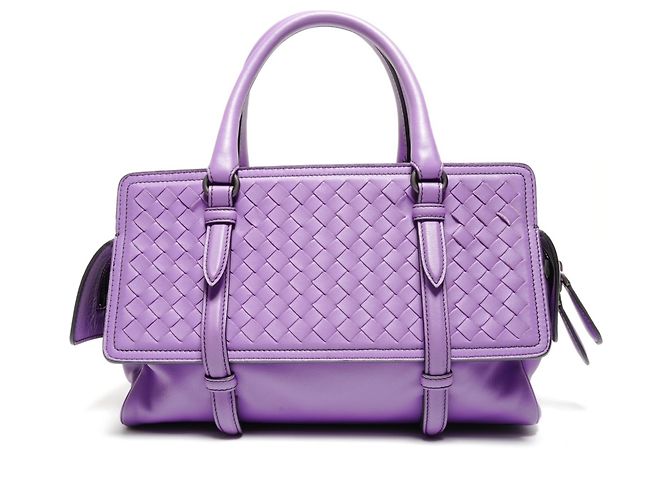 Borsa Bottega Veneta Intrecciato Monaco Porpora - vista 3
