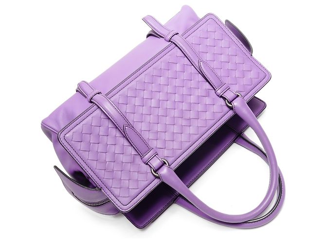 Borsa Bottega Veneta Intrecciato Monaco Porpora - vista 9