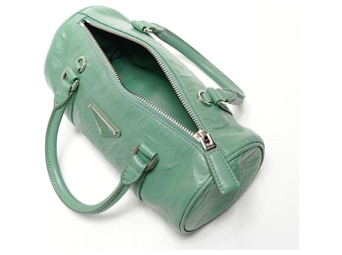 Prada Nappa Vintage Mini Boston Tasche Grün - Ansicht 11